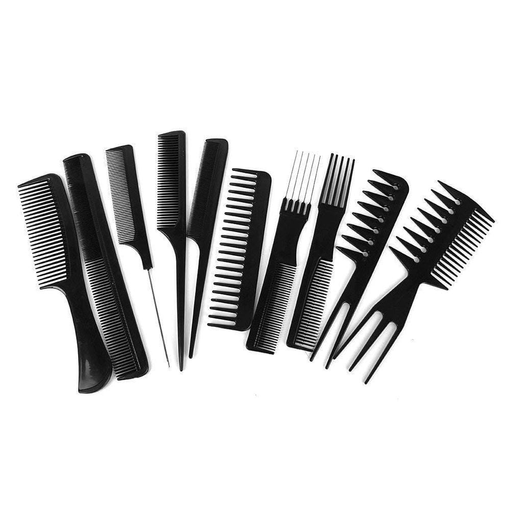 Professional Salon Hair Comb Set - Pack of 10