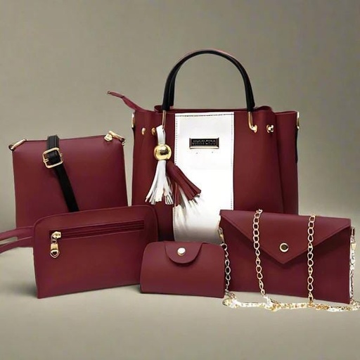 5 Pcs Women's Leather Hand Bag Set