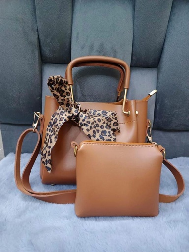 Women's PU Leather Plain Hand Bag Set