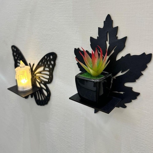 Leaf Shelves Black, Pack of 3